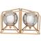 6" Silver Stainless Steel Orb Geometric Bookends with Gold Base Set